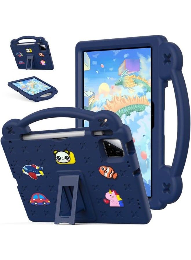 Tablet Case for Xiaomi Pad 7/Pad 7 Pro 11.2 Inch 2024, Kids Friendly Universal Shockproof Protective Case with Stand Handle (Navy Blue) - Image 1
